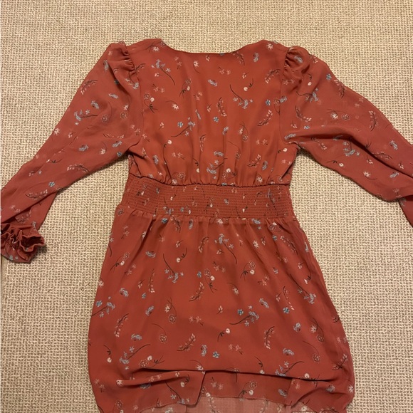 Spring Medley Red Aritzia V Neck Wistful Dress Large Wilfred - Picture 5 of 6